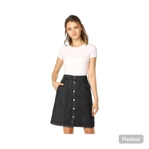 New Size Medium Allegra K Black A-Line Knee-Length Skirt